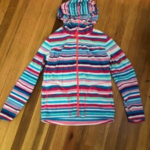 A fleece hoodie